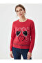 Women's Red Knitwear Merry Christmas Patterned Sweater