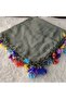 Handmade Rainbow Spring Beaded Crochet Border Writing Edge Cheesecloth Yemeni Dowry Bag Circle - 5