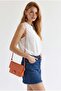 2184 Women's Tencel High Collar Sleeveless Buttoned Blouse White - 4