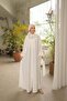 Ankanoor White Robe Beaded Ferace Anka 255016 - 2
