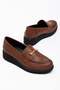Large Size Women's Rose Shoes with Tan Buckle and Stitching - 3