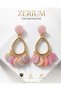 Hanging Steel Women's Earrings Colorful Acrylic Sequin Chandelier Model Pink - 2