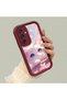 Samsung Galaxy M15 Compatible Case Camera Protector Burgundy Silicone Couple Phone Case Cat Pattern - 2