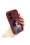 Xiaomi Poco M6 4g Compatible Case Camera Protector Burgundy Silicone Couple Phone Case Girl Pattern - 3
