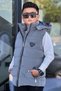 Boy's Snap Fastener Hooded Nova Fabric Inflatable Vest Ylk3026 - 3