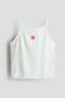 Embroidery-detail strappy top