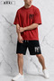 Bklyn Printed Cotton Fabric Men's T-Shirt-Shorts Set - 3