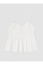 Vizyon New Season White Rope Strap Brode Peplum Blouse - 3