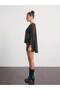Women's Large Cut-Out Seamless Draped Tulle Fabric Transparent Cape Party Blouse - 2
