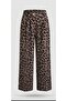 Leopard Back-Waist Elasticated Trousers Lu672**