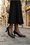 80238 Comfortable Twist Stone Accessory 6 cm Heel Height Pointed Toe Women's Shoes - 2