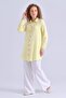Women's Shirt Collar Wooden Buttoned Collage Elastic Aerobin Woven Tunic - Regular Fit - 6