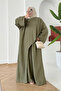 Dubai Model Long Asymmetrical Cut Premium Linen Suit |   Hijab Women's Double Set - 2