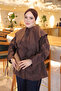 Brown Tissue Collar Striped Shirt