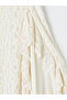 White Elastic Waist Lace A-Line Skirt - 3
