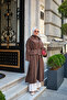 Women's Shawl Detailed Slit Long Tunic Brown - 4