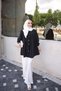 Black Elastic Sleeve Shirt with Tie Front - 3