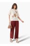 JUTE WORK FLORAL MOTIFS CRENECK TEE - 4