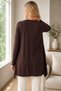 Women's Long Sleeve Asymmetrical Cut Draped Loose Comfortable Fit Stylish Brown Cardigan - 3