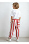 2-Pack Carrot Pants 100% Cotton Red and White Thick Stripes and Black and White Thin Stripes - 5