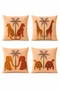 Palm Tree Animals Patterned 4-Piece Throw Pillow Cover Set - 3