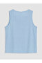 Lcw Kids Blue Crew Neck Bowknot Girls' Undershirt - 4