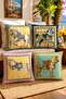 Asil Ifli Horses Patterned 4-Piece Throw Pillow Cover Set