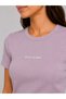 Women's Crew Neck Camisole Short Sleeve Slim Fit T-Shirt with Print Detail - Pink - 2