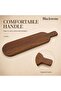 Acacia Wood Serving Board with Handle 49.5 × 12 cm, Oblong Charcuterie and Cheese Platter for Bread, Pastries and Appetisers - 4