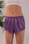 Lilac Satin Patternless Single Shorts