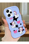 Redmi Note 12 Pro 5g Compatible Case Camera Protector Blue Silicone Couple Phone Case Character Pattern