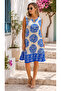 Women's Floral Patterned Collar Ring Detailed Stylish Summer Single Jersey Dress - 2