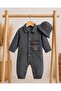 Unisex Kids Baby Jeans (Jeans) Dap Printed Overalls with Hat (6/9/12/18) Months - 4