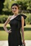 One-Shoulder Midi Mermaid Evening Dress Strapless Look Slit Wedding Party Dress - 6