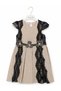 Girl's Navy Blue Lace Detailed, Floral Accessory, Lined Linen Dress for Special Occasion, Birthday, Holiday - 6