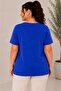 Women's Plus Size Casual Blouse - Square Neck Short Sleeve Blouse - 3