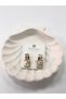 Xuping Baguette Stone Framed Steel Earrings - 2