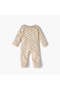Printed Sleepsuit with Long Sleeves and Zip Closure - 3