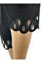 Plus Size Lycra Elastic Waist Slim Viscose Women's Capri Leggings with Embroidered Leg Detail - 4