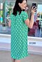 V-Neck Viscose Dress 6Y286 - 3