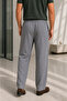 Men's Linen Look Elastic Waist Lace-Up Comfortable Cut Pants - Gray - 5