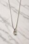 Silver Color Steel Letter''C'' Flat Chain Necklace - 2
