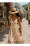 Natural Straw Look Wide Brim Women's Summer Hat – Black Detailed