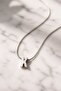 Silver Color Steel Letter''K'' Flat Chain Necklace - 2