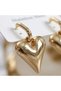 Voluminous Heart Design Gold Color 316L Steel Women's Earrings - 4