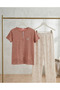Girl's 100% Cotton Compact Combed Cotton Buttoned Crew Neck Pajama Set - 6