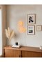 Soyut Yüz Figürlü LED Neon Duvar Tablosu | Amber Aydınlatmalı Modern Dekor | Salon - 5