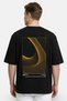 Men Crew Neck Short Sleeve Graphic Print T-Shirt, Black - 4
