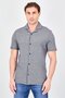 Men Regular Fit Short Sleeve Jacquard Casual Shirt, Navy