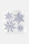 4 Pcs Merry Christmas Window Decoration Flower Sticker, Silver
